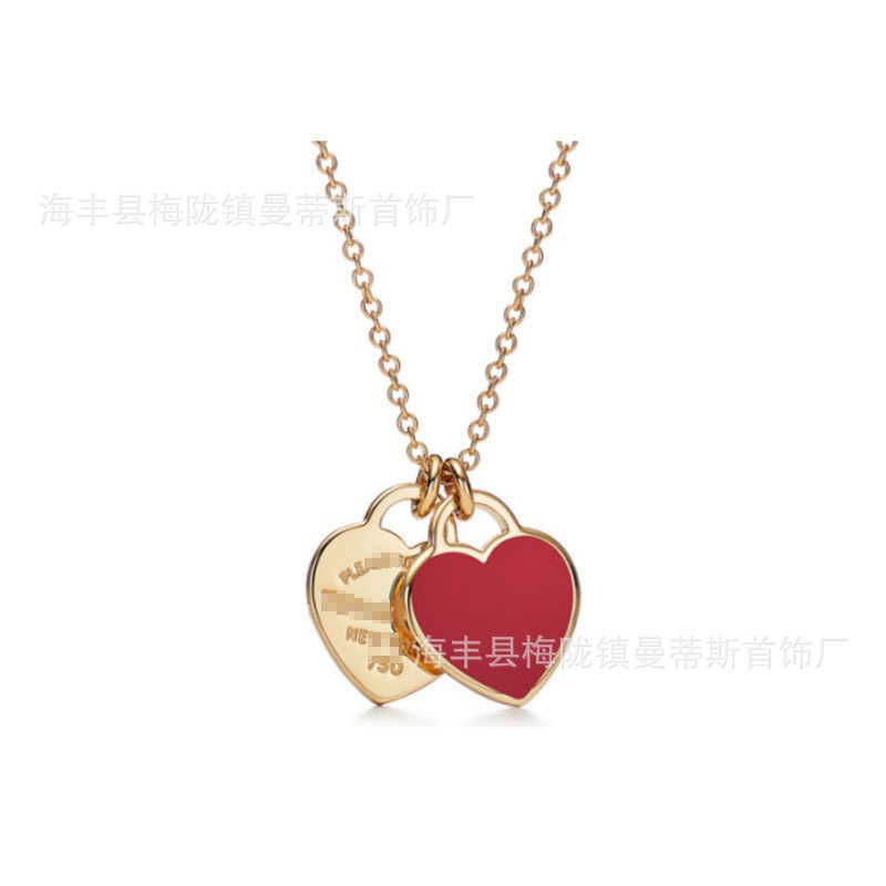 Red Double Heart Necklace-925 Silver