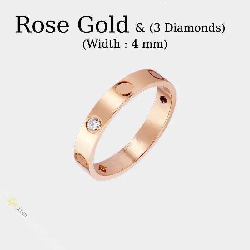 #5-rose Gold (4mm)-3 Diamond