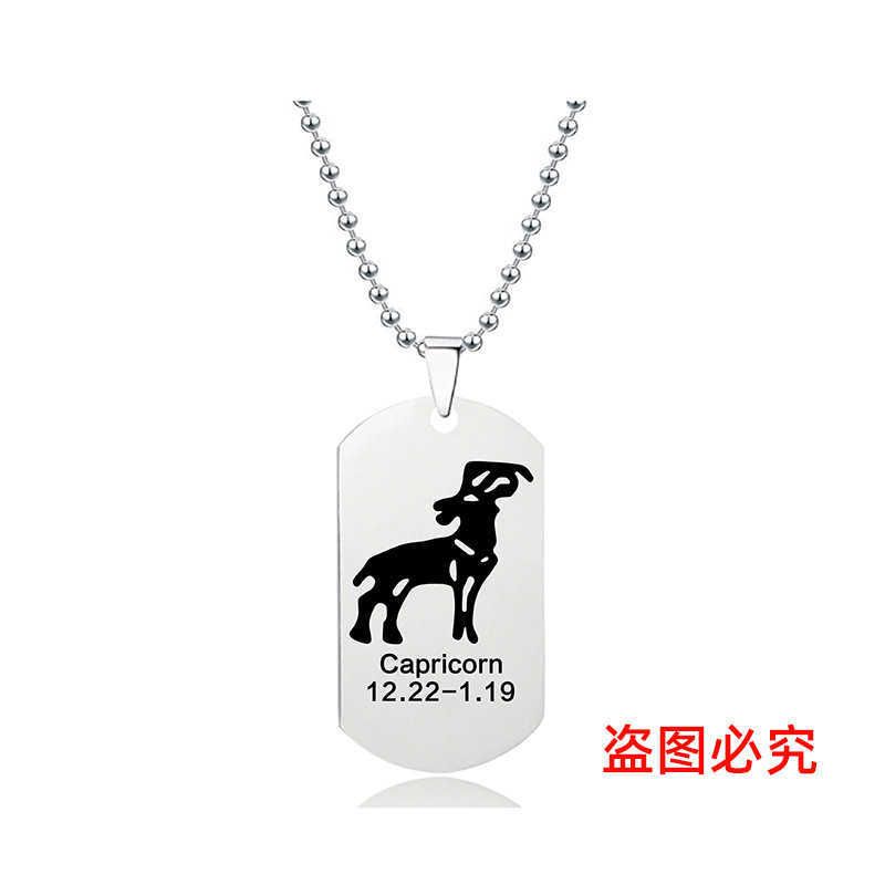 (Capricornio) W00225 Collar de plata