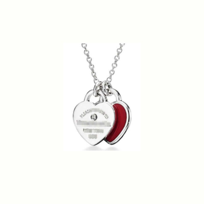 Red Double Heart Diamond-925 Silver