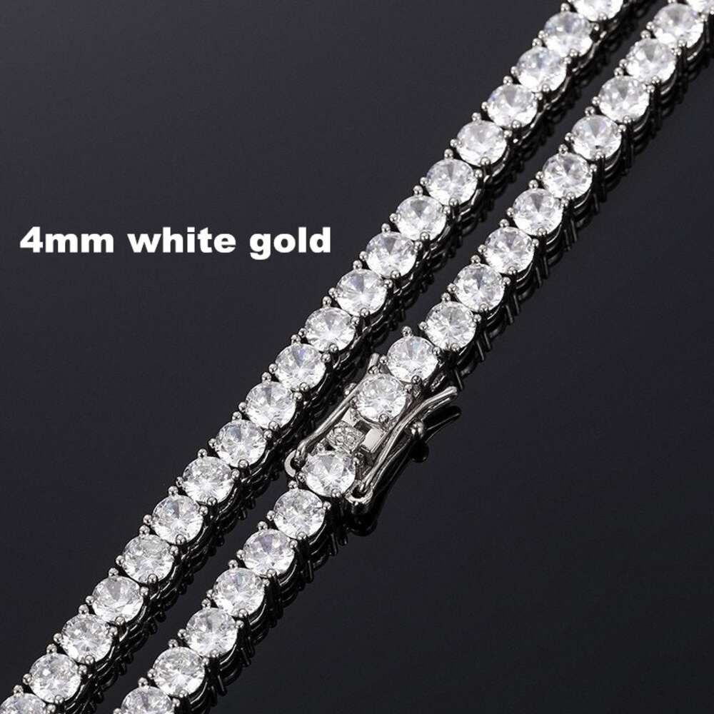 4 mm-white Gold-moissanite-7,5 pouces (BR