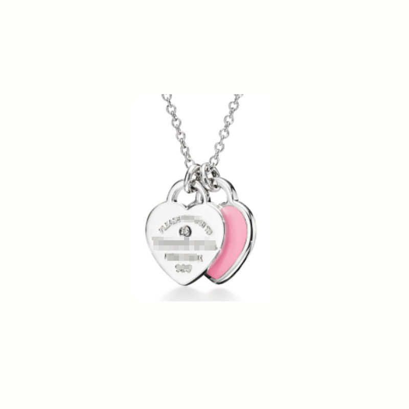 Pink Double Heart Diamond-925 Silver