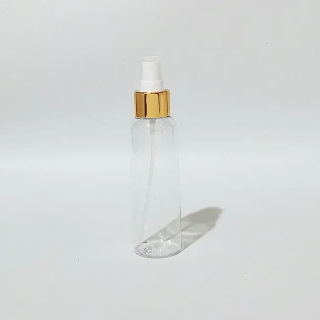 100 ml transparente Plastikflasche in Gold