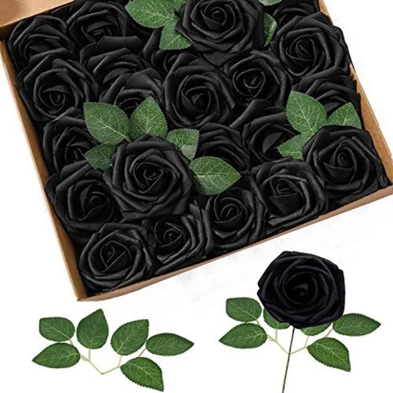 25 black flowers