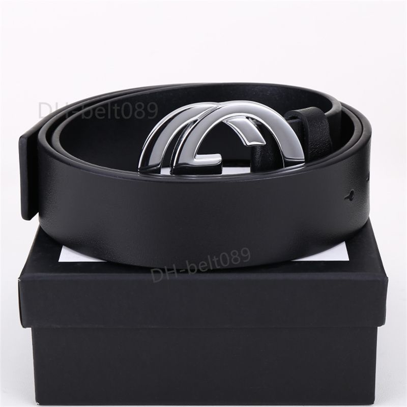 #11 Big flat silver buckle + Black