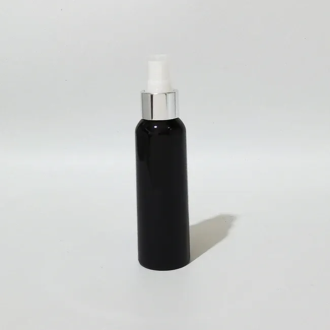 100 ml schwarze Plastikflasche silber