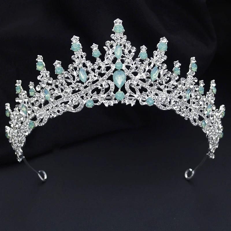 Tiaras Silver Opal Green