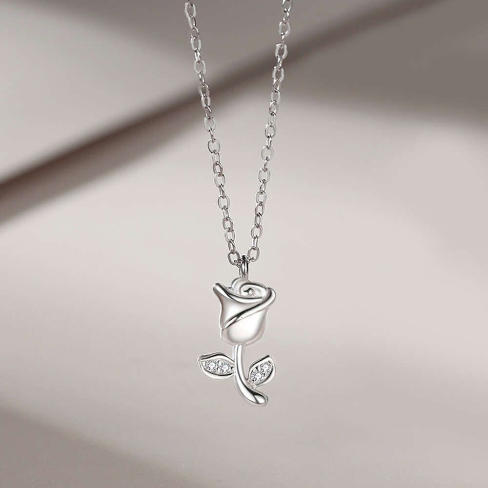 Femmes # 039; Collier Rose-925 Silver