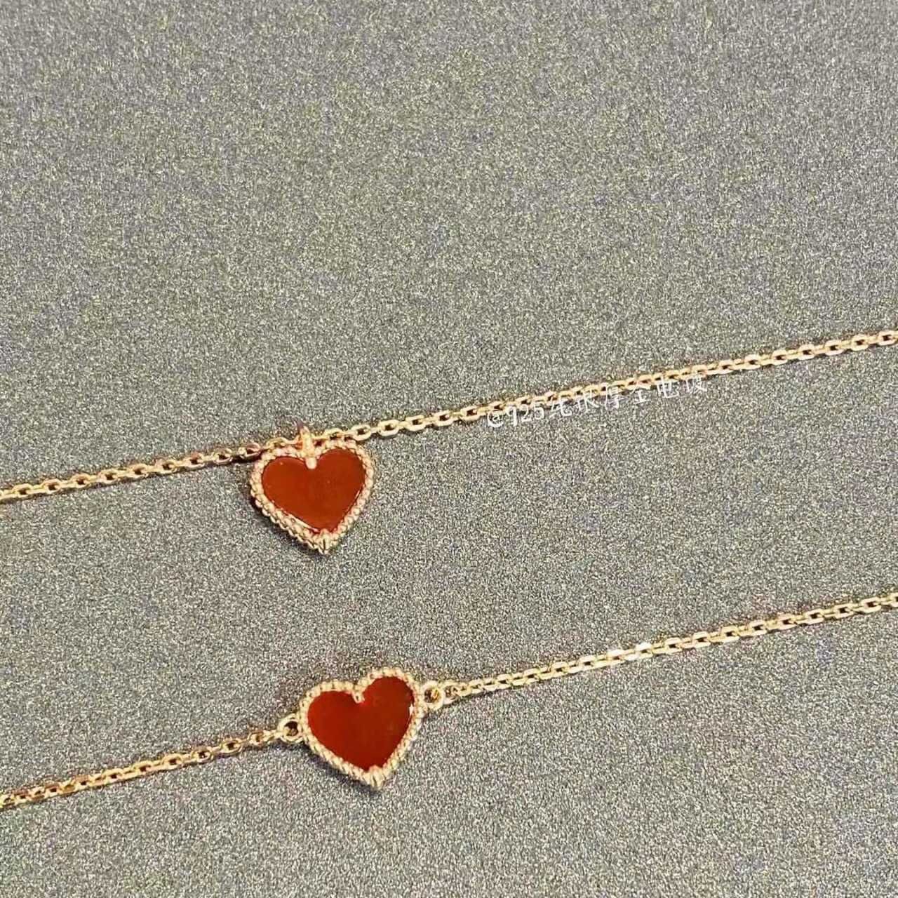 Rose Gold Little Love Necklace-V Gold