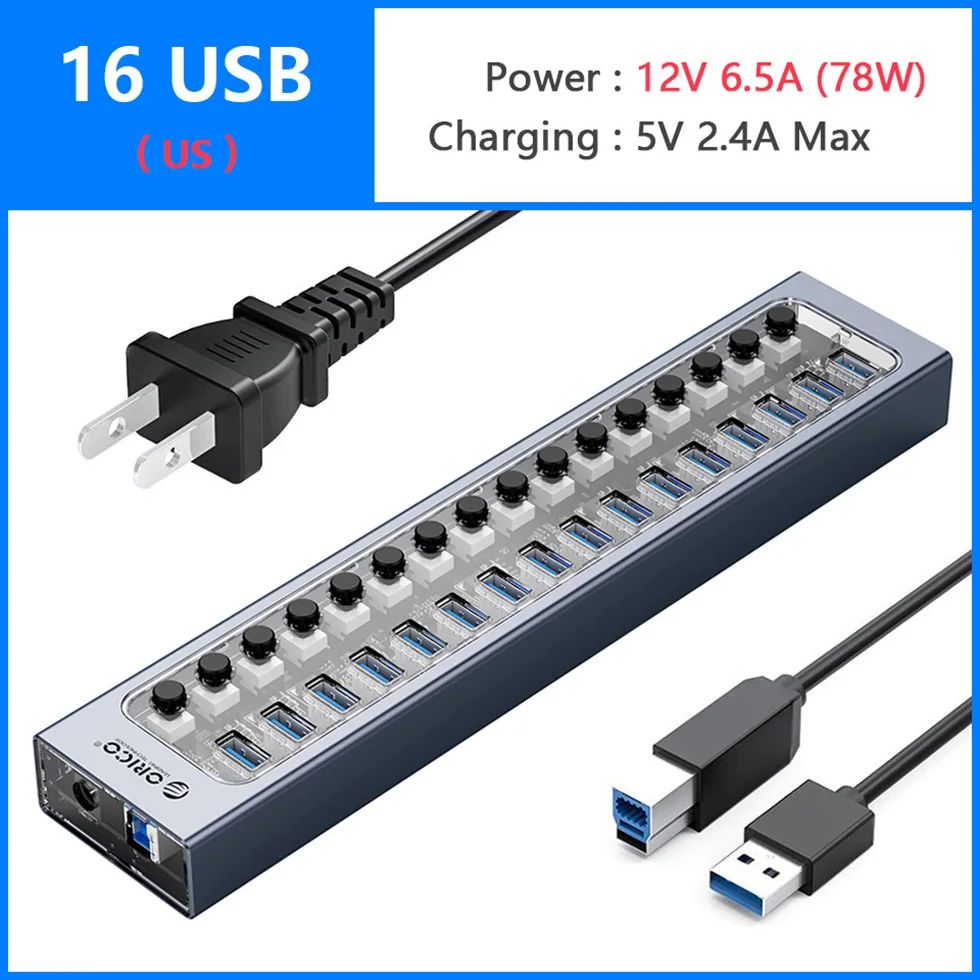 16 USB e US Plug