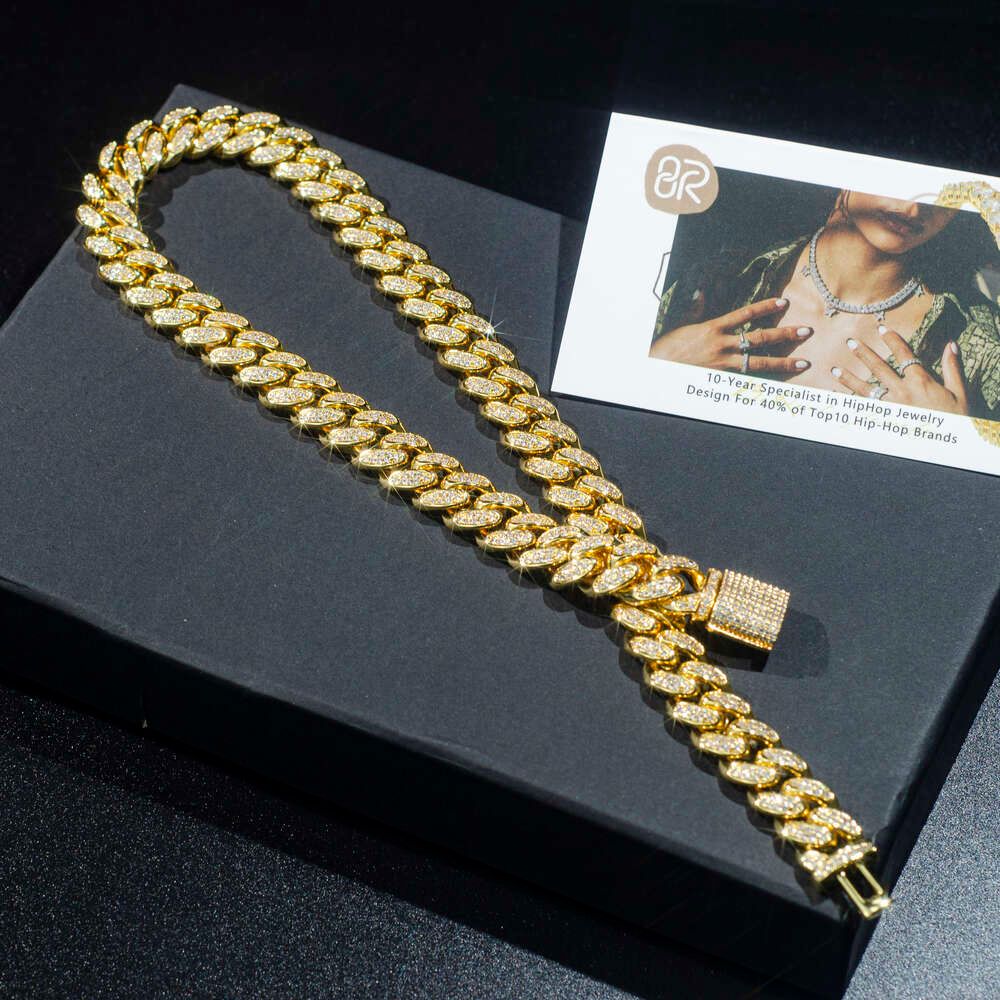 10-12mm 18k Gold Plated Diamond Chain-