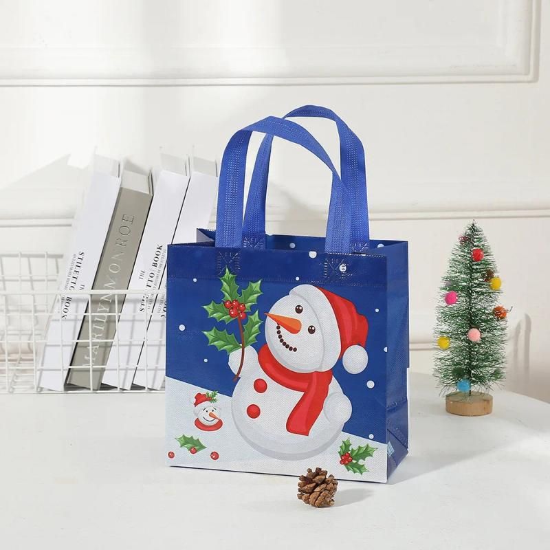 Bolsa de natal não tecida 23x22x11cm azul real