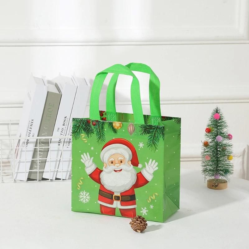 Bolsa de natal não tecida 23x22x11cm verde