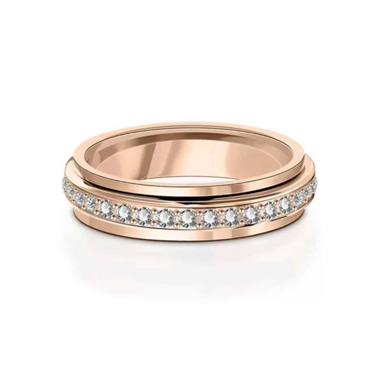 Rose Gold - Full Diamond 4.8mm-Us Size 5