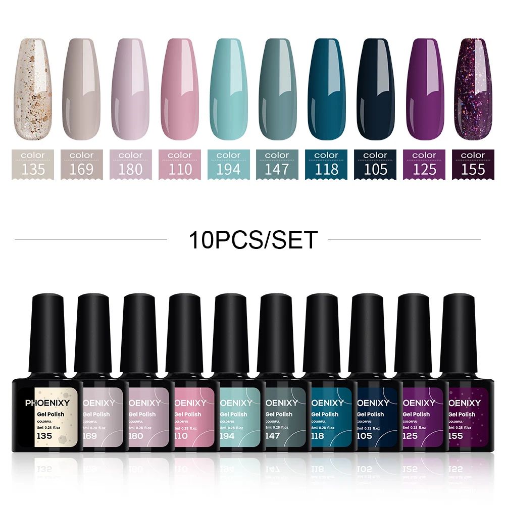 Cor: Kit de gel de unha 10pc8