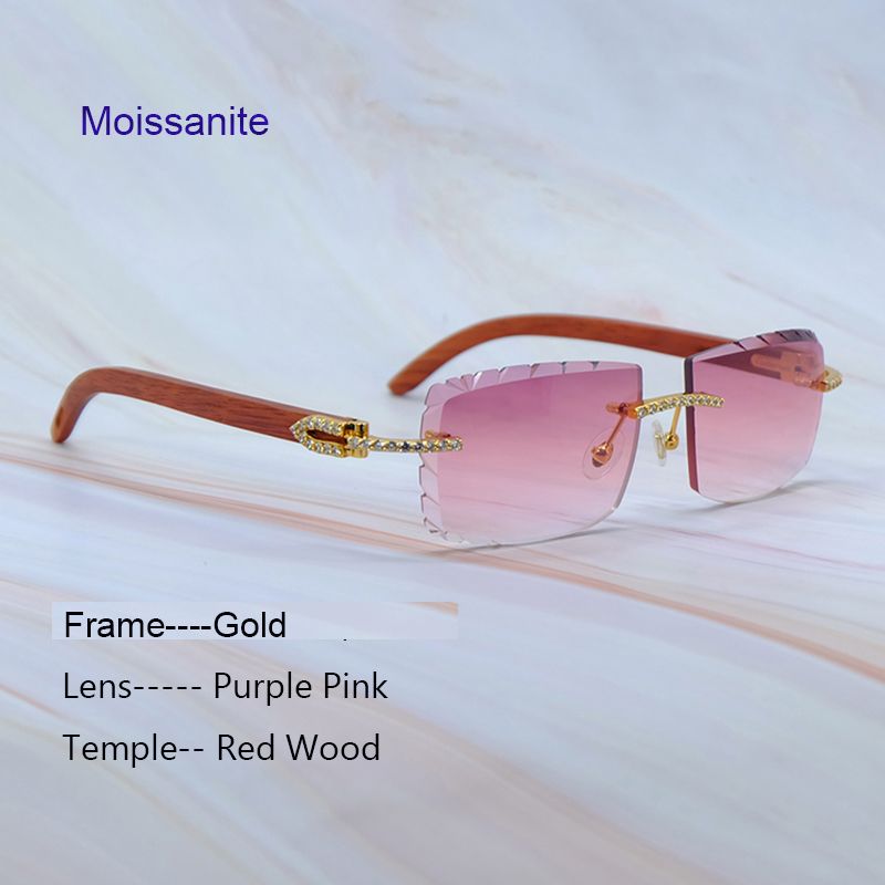 Moissanit rotes Holz Gold lila Rosa