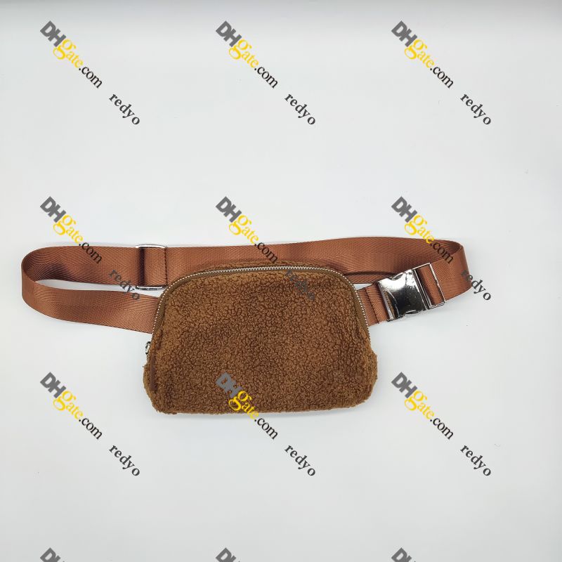 Old Version Fleece Belt Bag-Brown