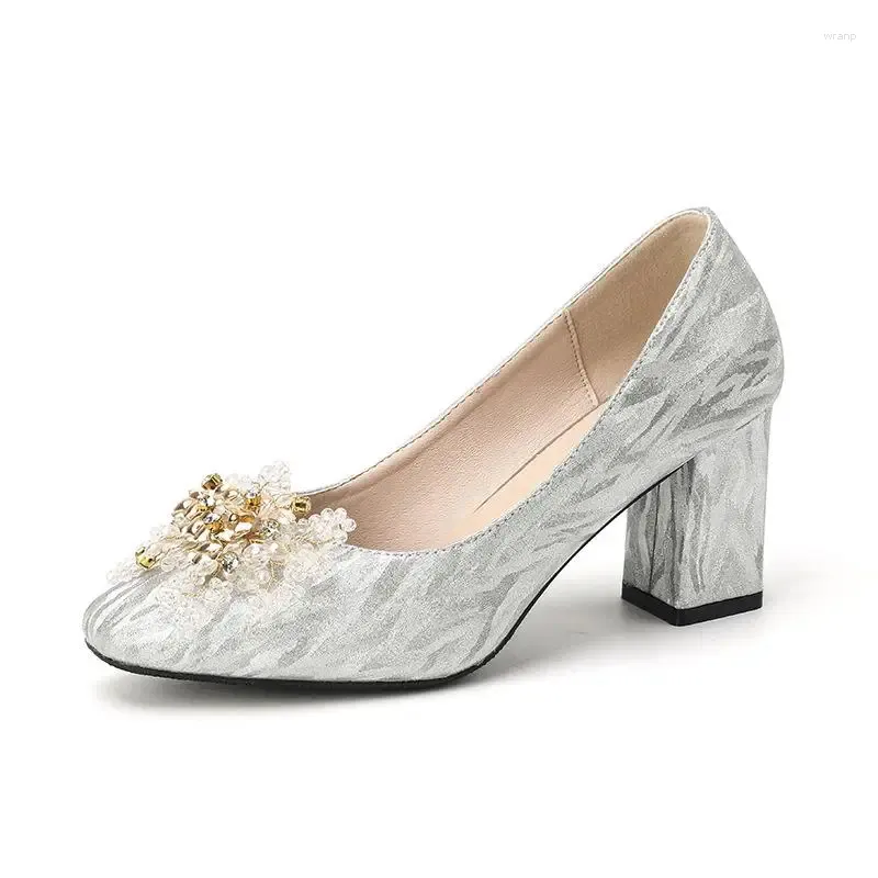 7cm heel silver