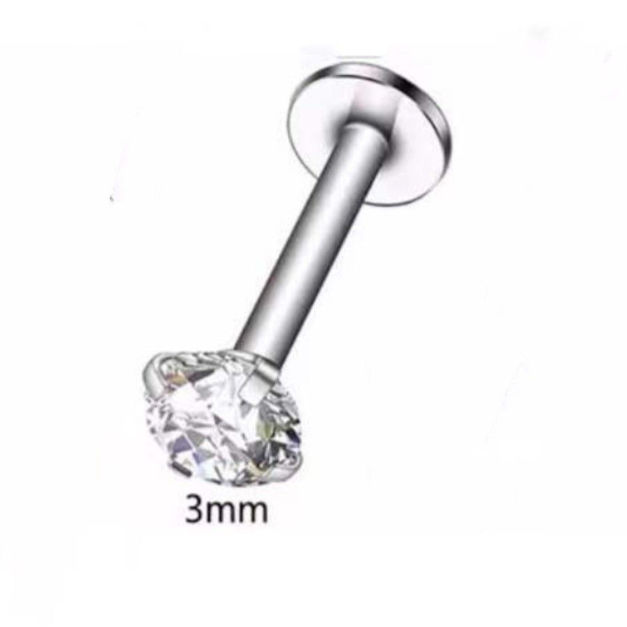 3mm Zircon Lip Nail 1.2 * 8mm