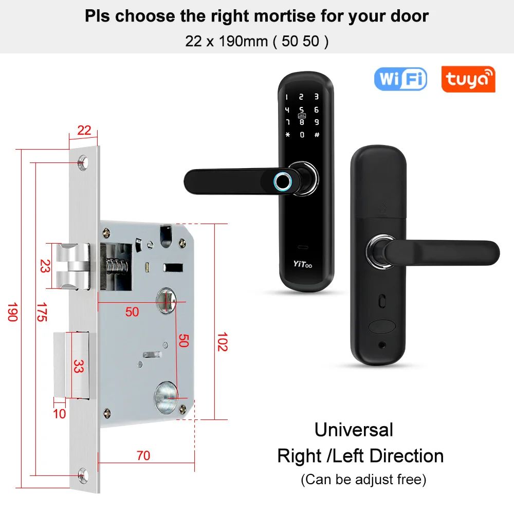 Cor: 22x190mmMortise Lock Tamanho: Outro