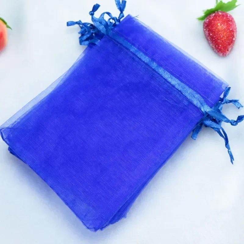 Sacs d'organza 9x12cm bleu