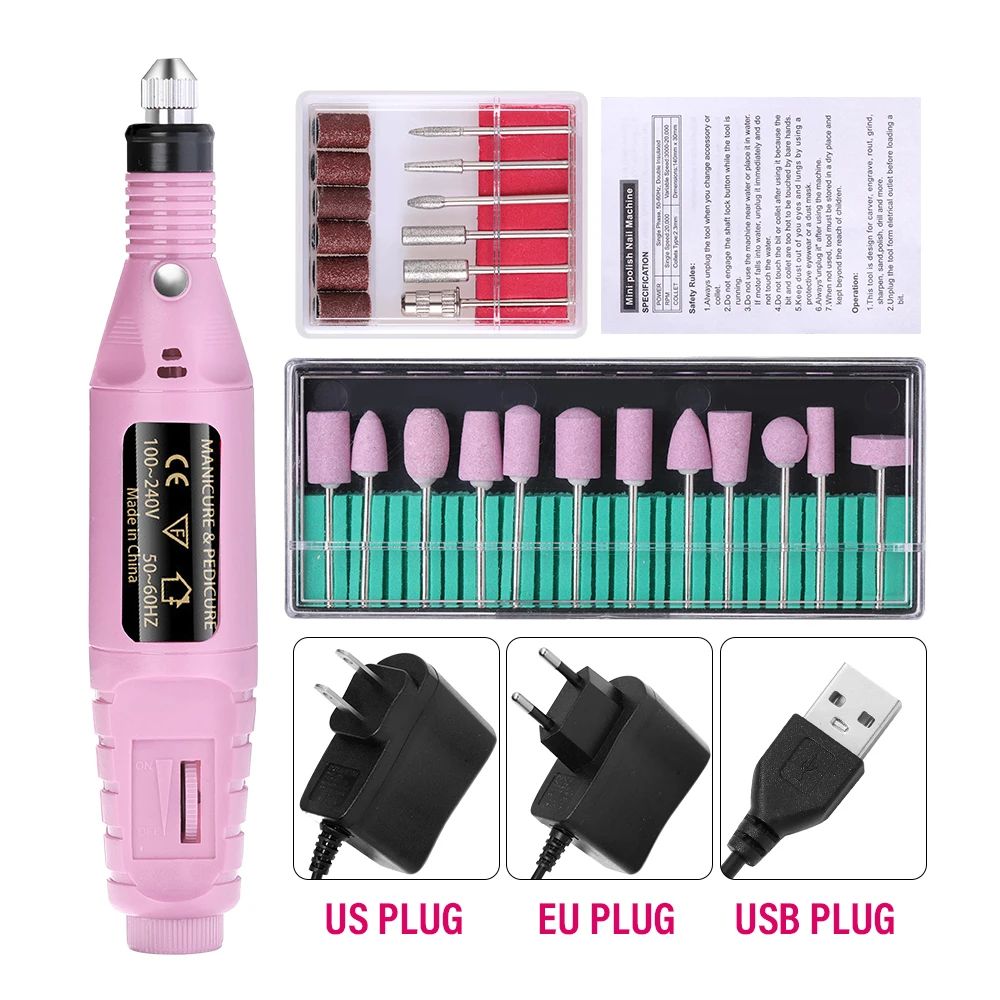 Color:Pink-Set 2Plugs Type:US PLUG