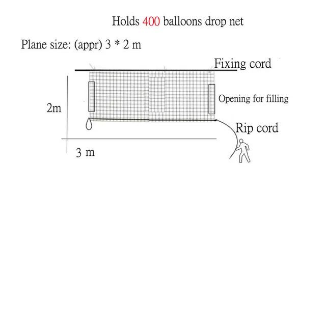 400バルーン - ロングドロップネットを保持しています