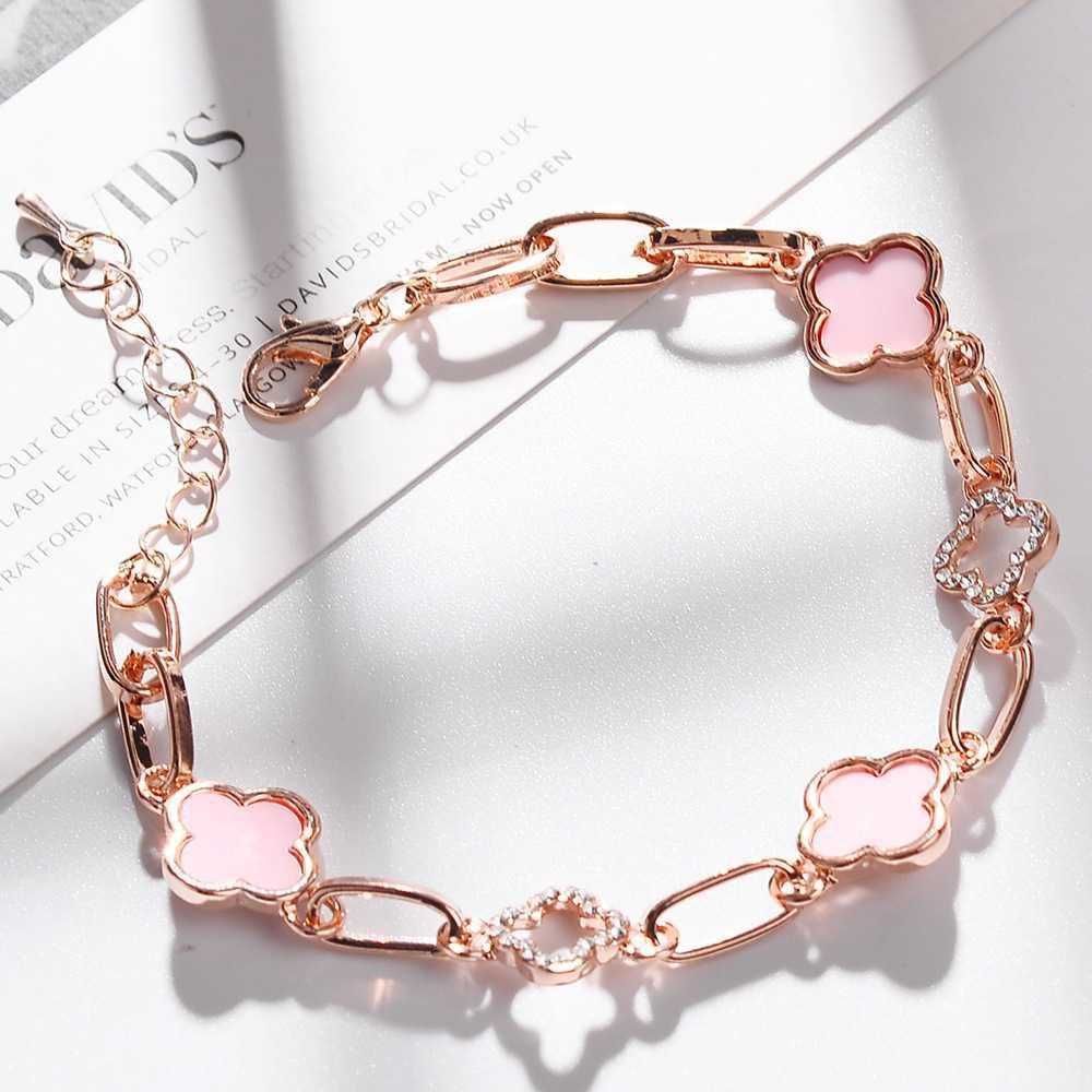 Bracciale in fiore rosa diamante