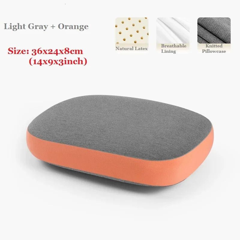 Light Gray-orange-1 Latex Pillow