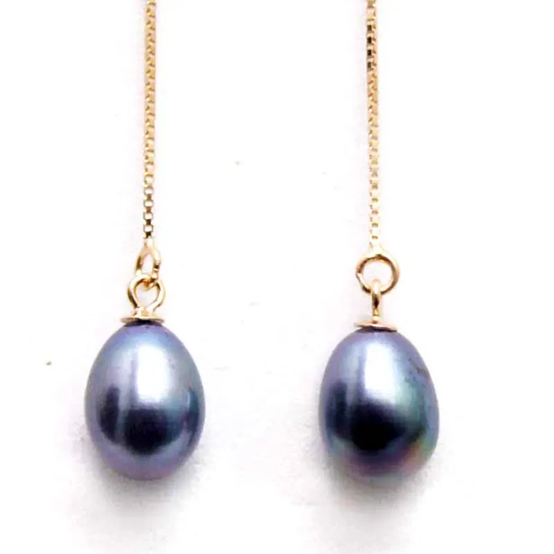 Black 7mm Drop Pearl