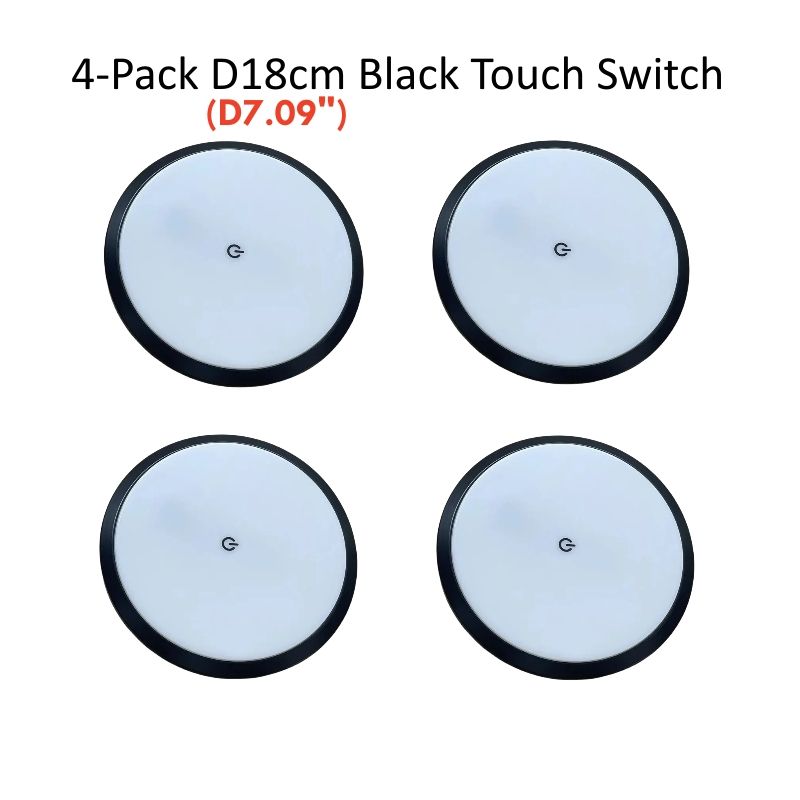 Svart 18 cm touch dimmer