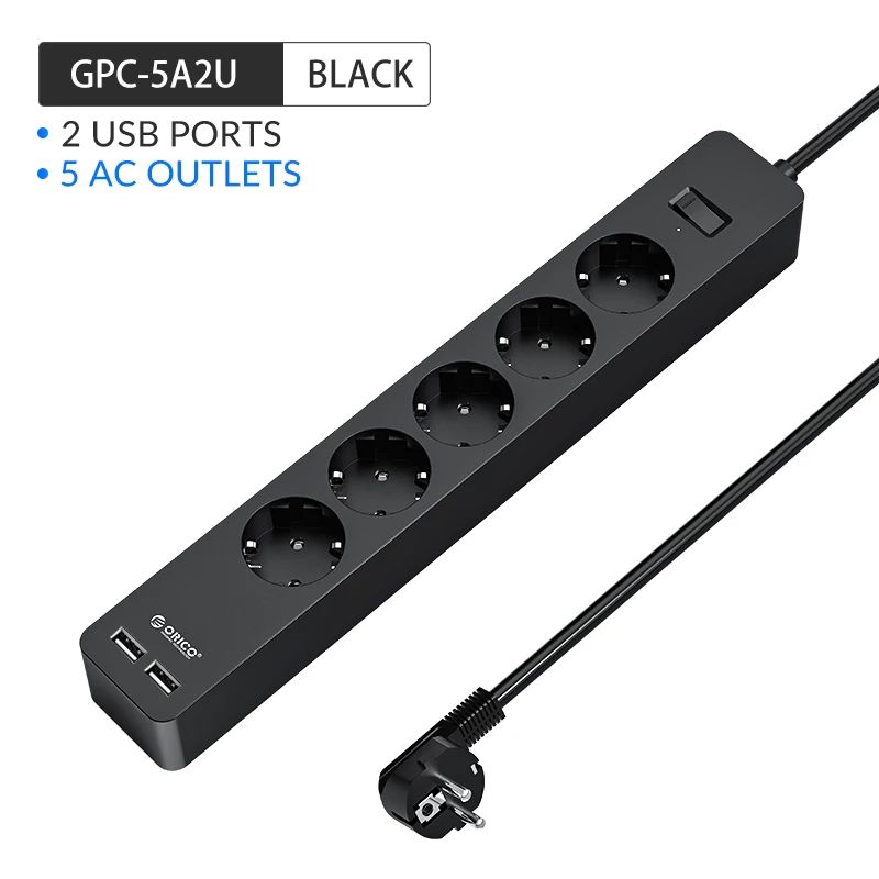 Couleur: UE Plugsize: 5 AC 2USB noir