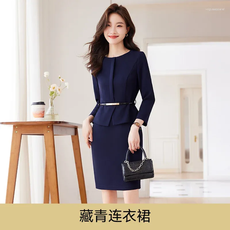 Navy Blue Dress(Belt