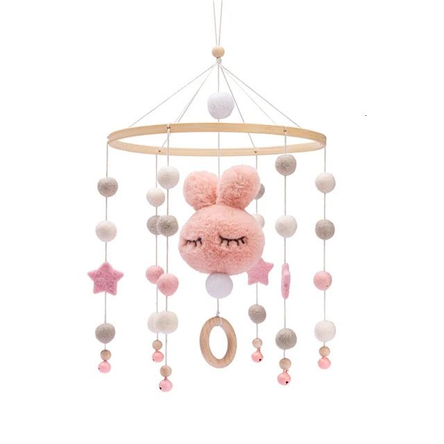 Pink rabbit bed bell