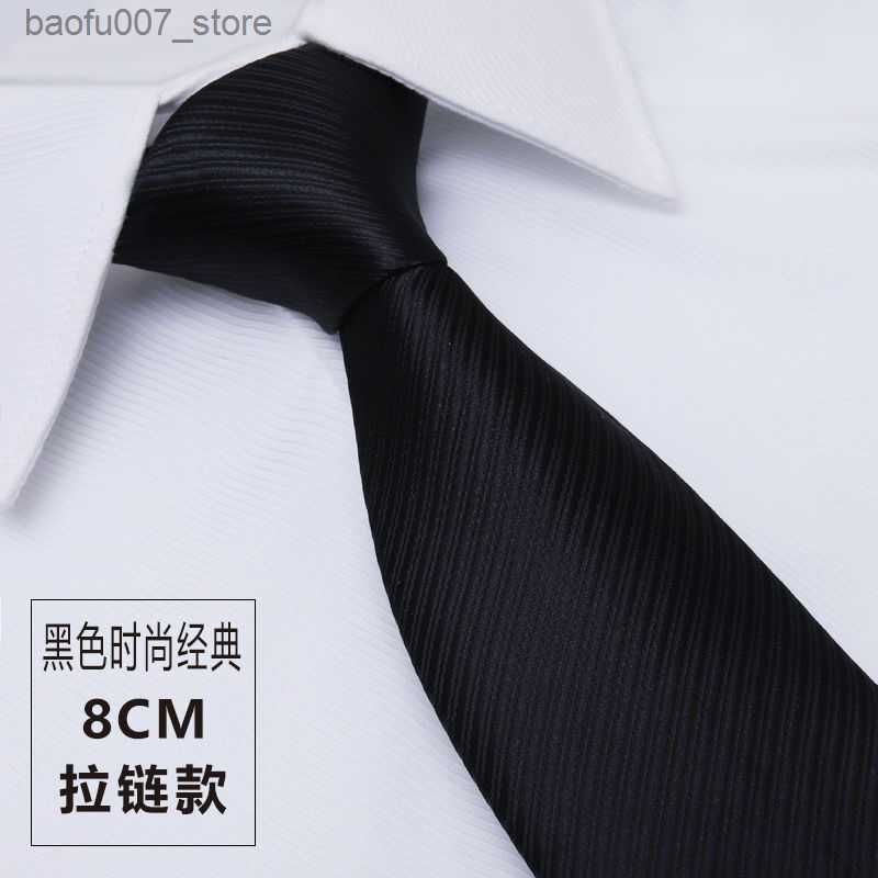 8cm Black Fashionable Classic Zipper S