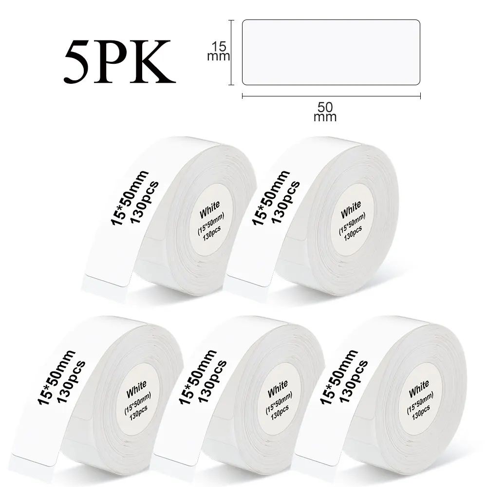 color:5PK White-15x50mm