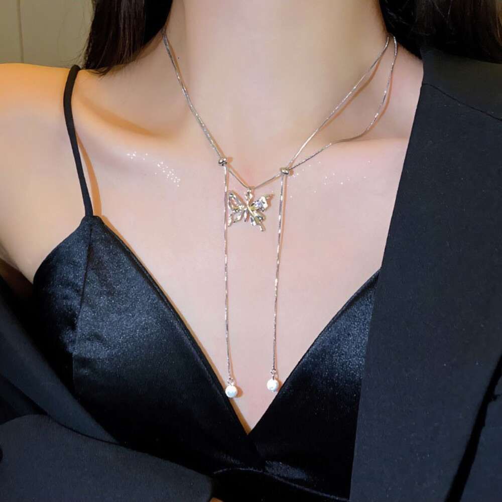 F0395 Butterfly Tassel Necklace