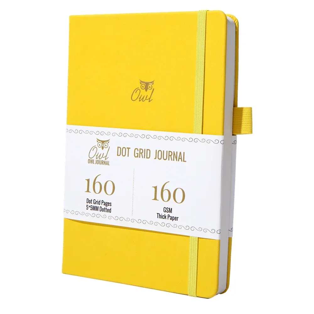 YELLOW-HARDCOVER-dot-grid pages