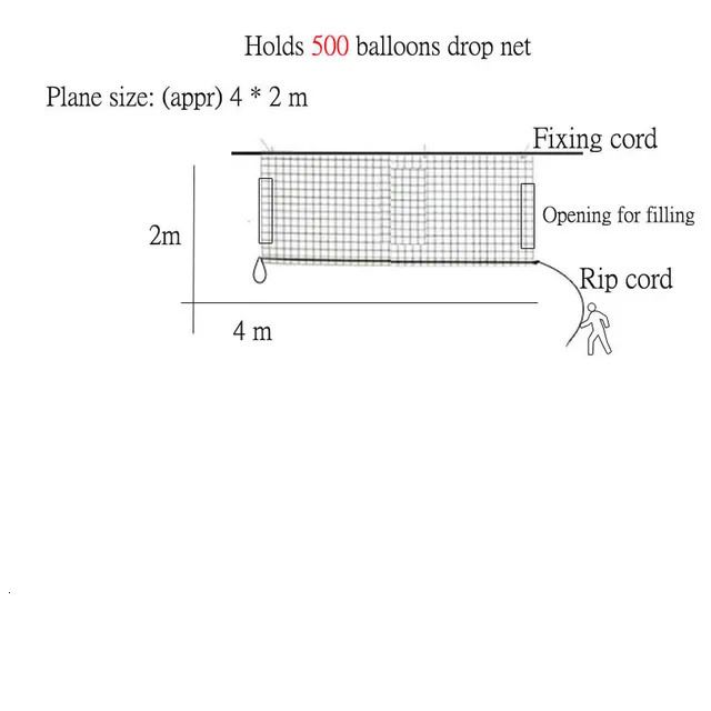 500バルーン - ロングドロップネットを保持しています