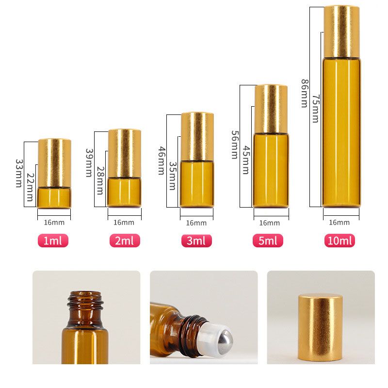 10 ml Amber Bottle Gold Cap