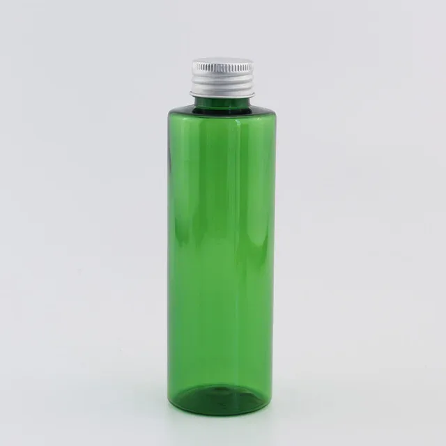 150 ml plastgrön flaska silver