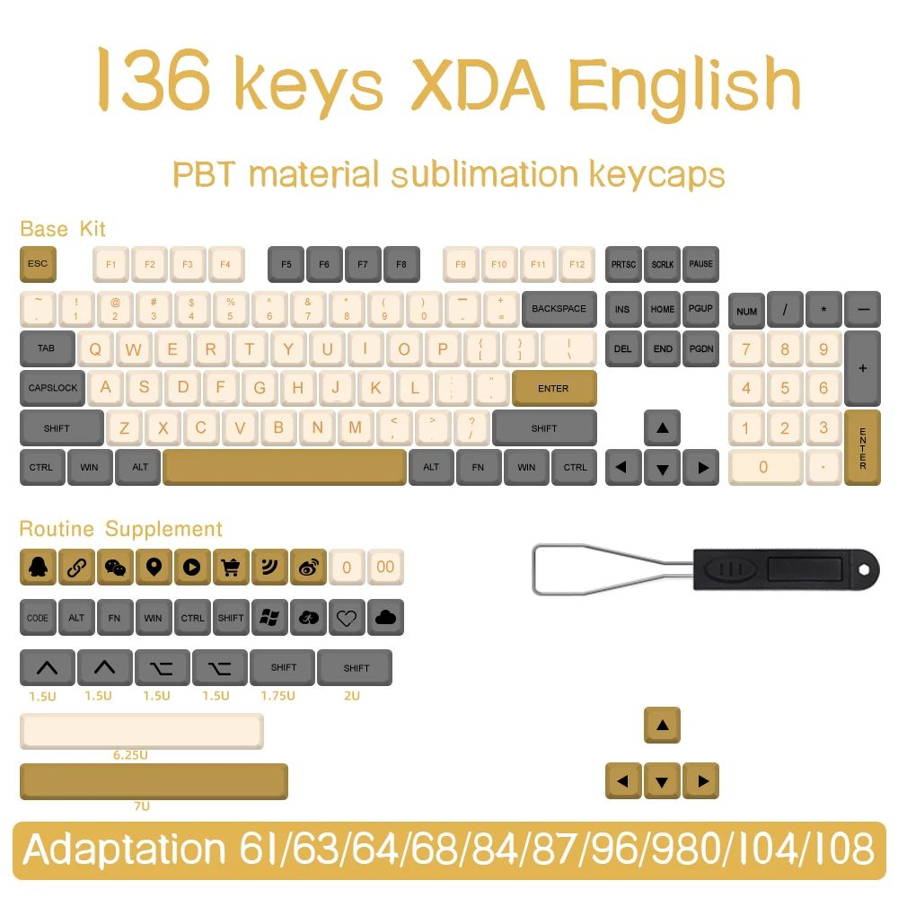 Color:XDA136 Keys English