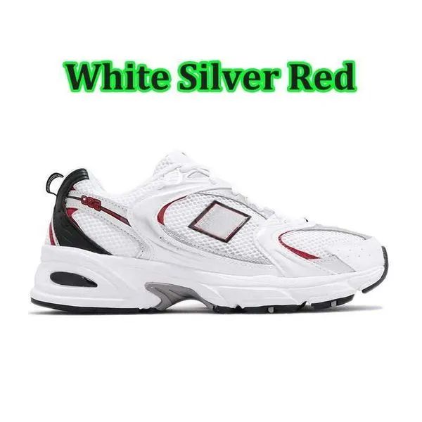 White silver red