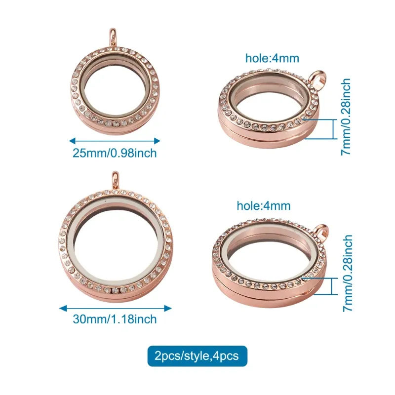 4Pcs Rose Gold