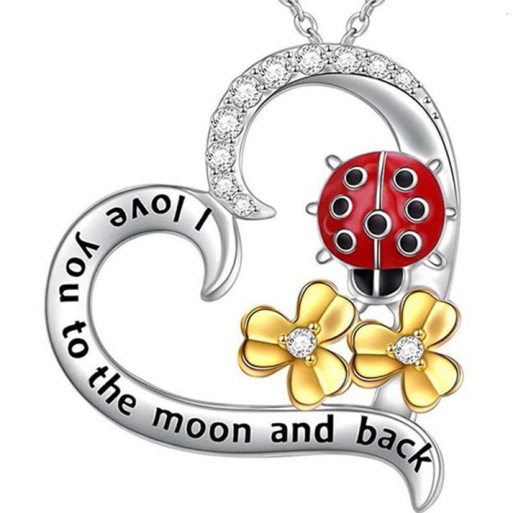 Zeven sterren Ladybug Flower Heart ketting