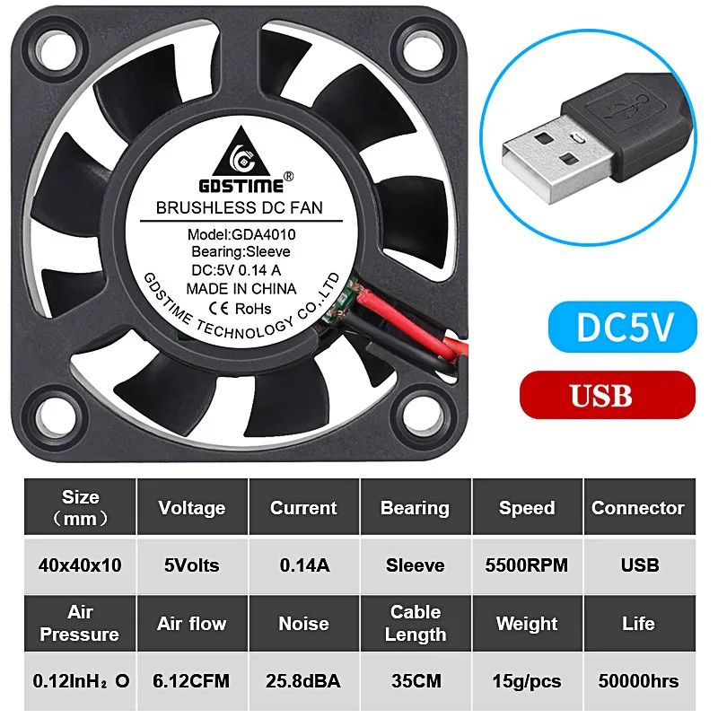 ブレードカラー：5V USB