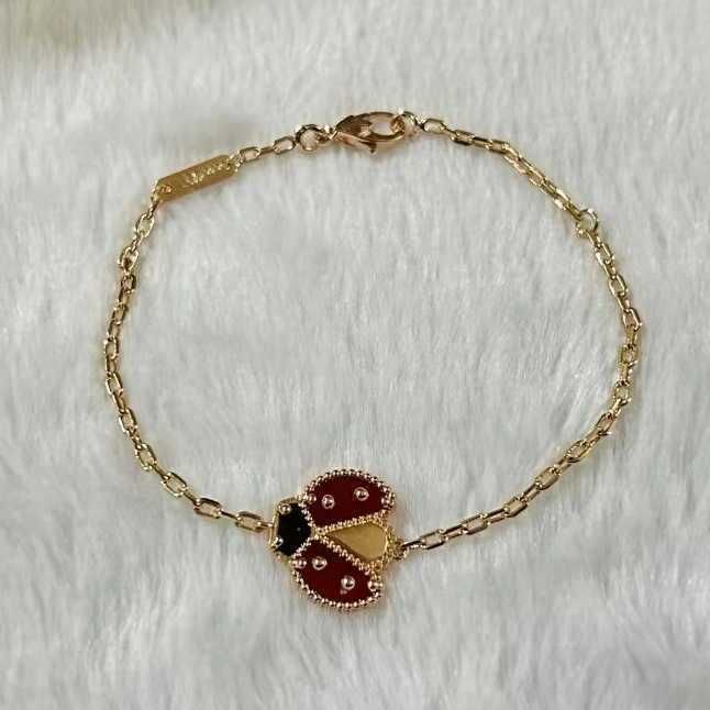 Bracelet de ladybug en or rose en or star-