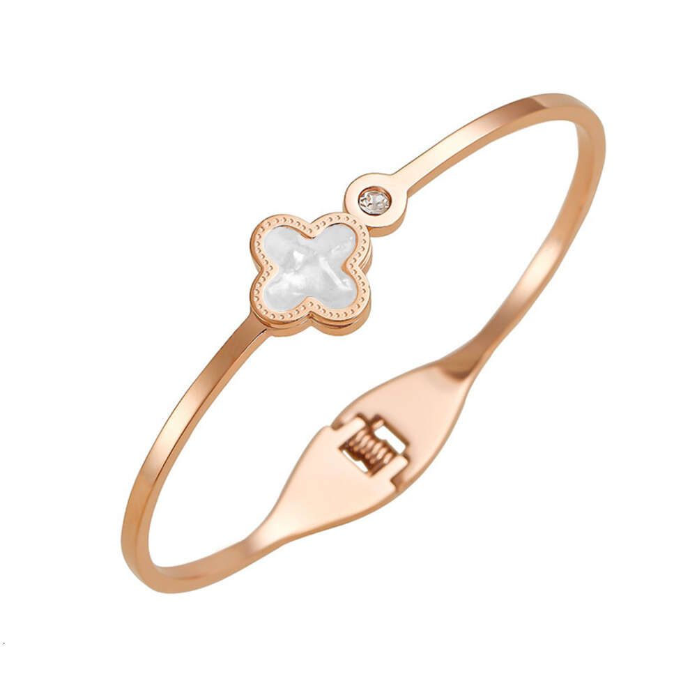 Rose gold white Four-leaf clover