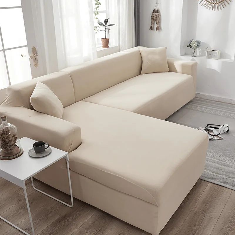 Beige White-1PC 4-sits 235-300cm