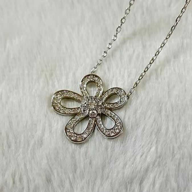 Platinum Sunflower Necklace-925 Silver